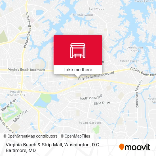 Virginia Beach & Strip Mall map