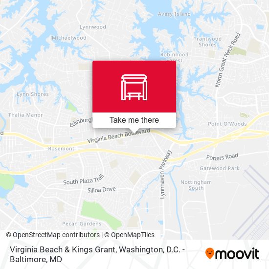 Virginia Beach & Kings Grant map