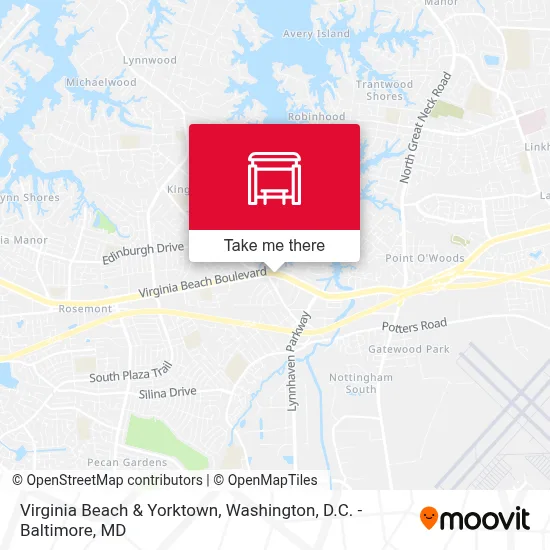 Virginia Beach & Yorktown map