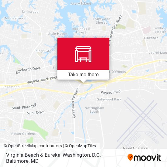 Virginia Beach & Eureka map