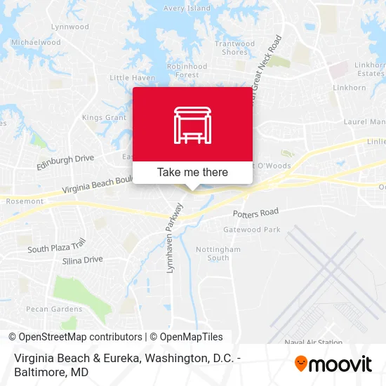 Virginia Beach & Eureka map