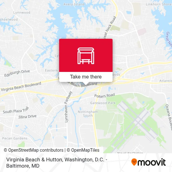 Virginia Beach & Hutton map