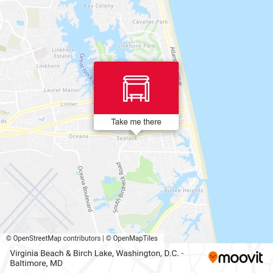 Virginia Beach & Birch Lake map