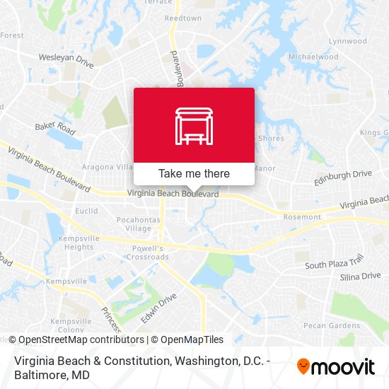 Mapa de Virginia Beach & Constitution