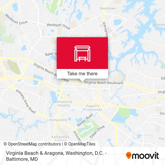Virginia Beach & Aragona map