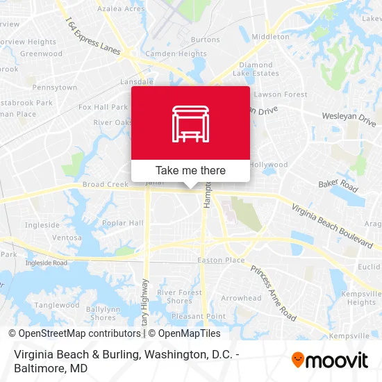 Virginia Beach & Burling map