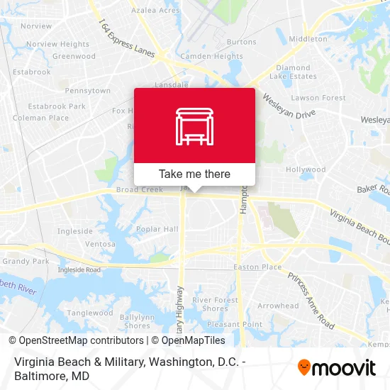 Virginia Beach & Military map