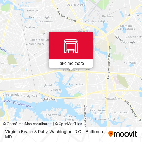 Virginia Beach & Raby map