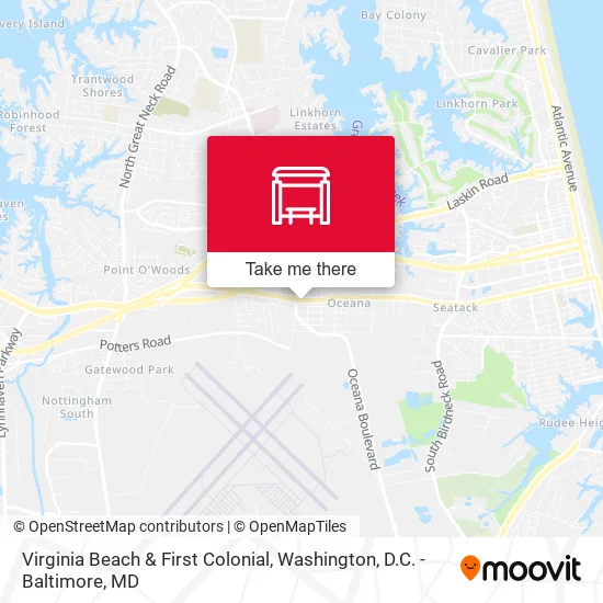 Virginia Beach & First Colonial map