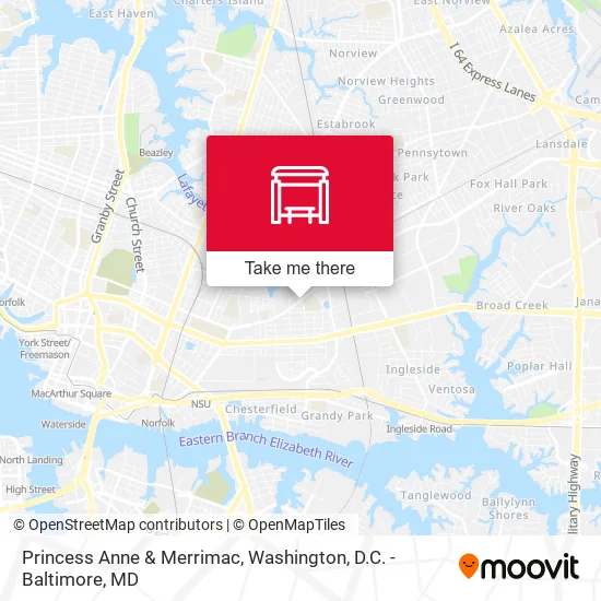 Princess Anne & Merrimac map