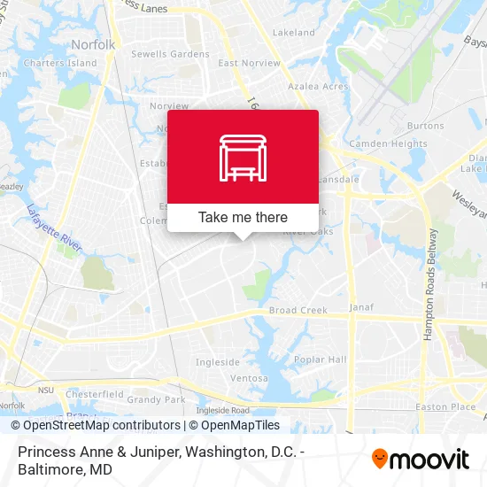 Princess Anne & Juniper map