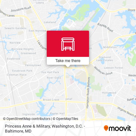 Mapa de Princess Anne & Military