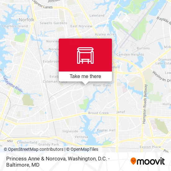 Princess Anne & Norcova map