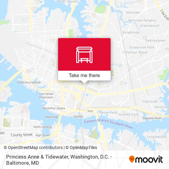 Princess Anne & Tidewater map