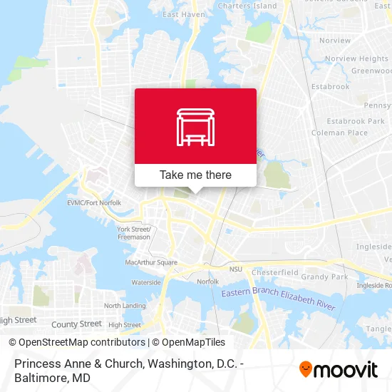 Princess Anne & Church map