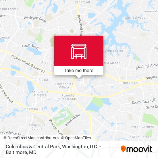 Columbus & Central Park map