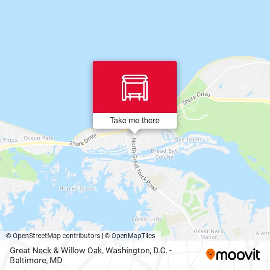 Great Neck & Willow Oak map