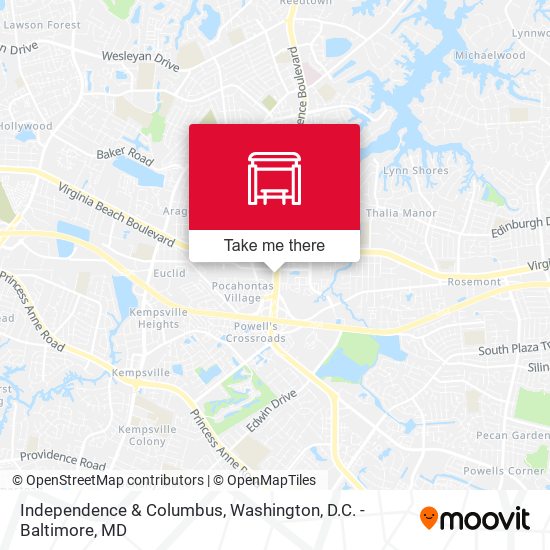 Independence & Columbus map