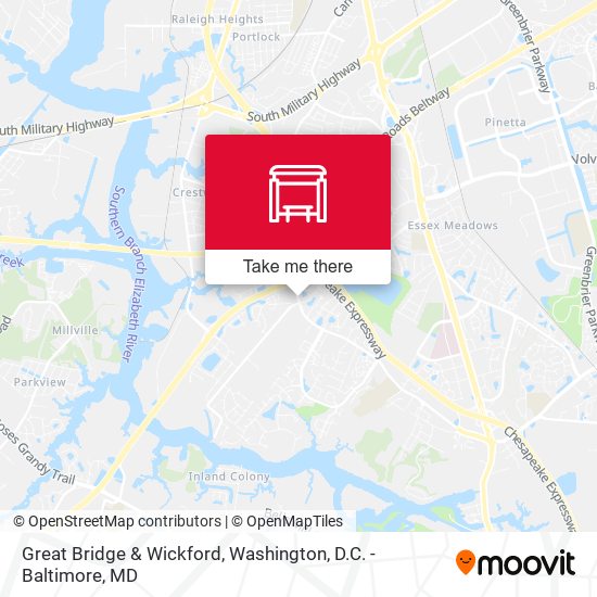 Great Bridge & Wickford map