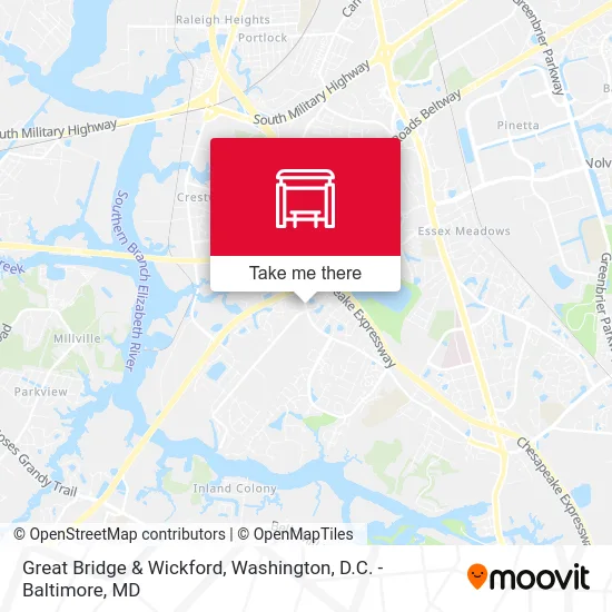 Great Bridge & Wickford map