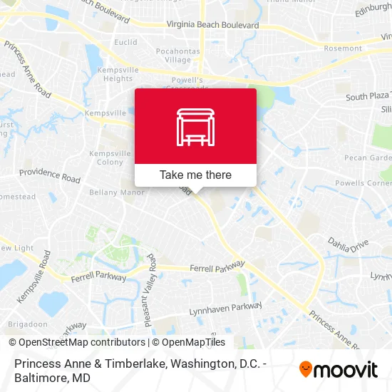 Princess Anne & Timberlake map