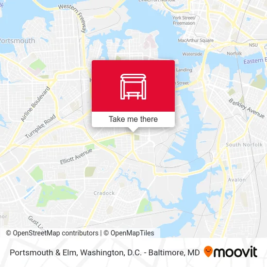 Portsmouth & Elm map