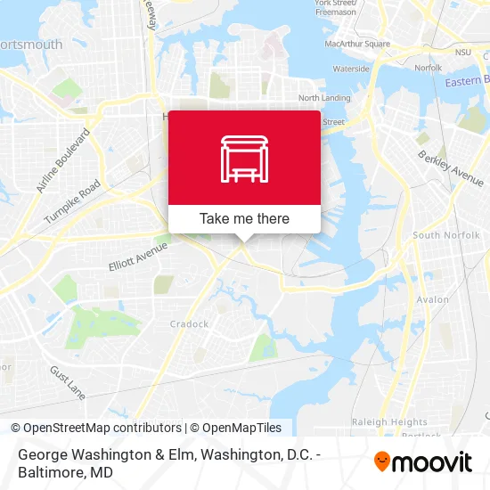 George Washington & Elm map