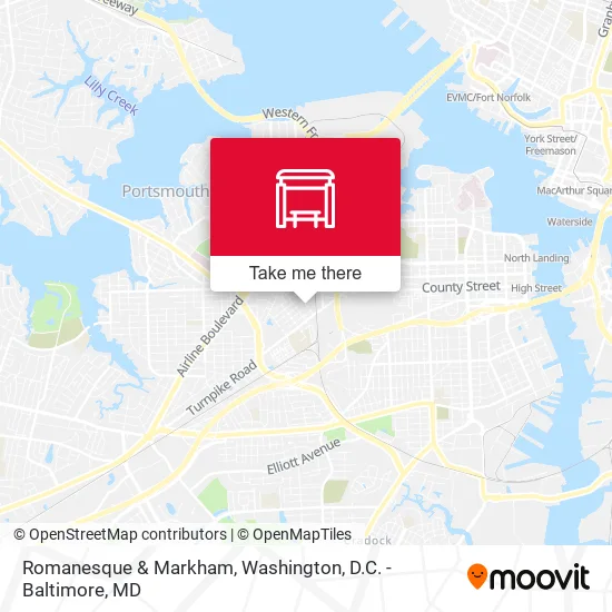 Romanesque & Markham map