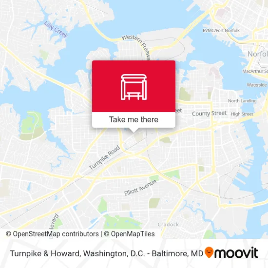 Turnpike & Howard map