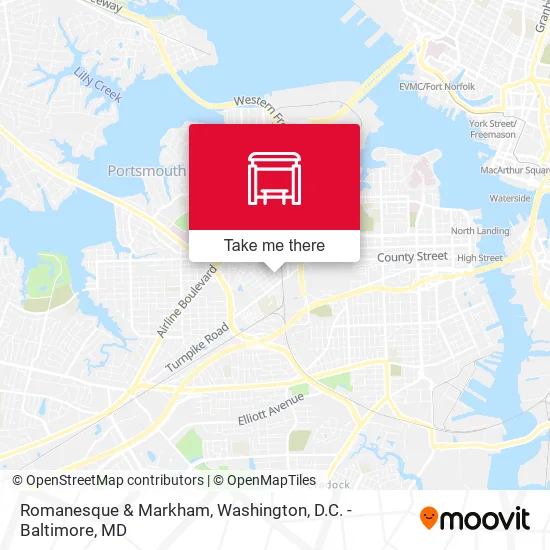 Romanesque & Markham map
