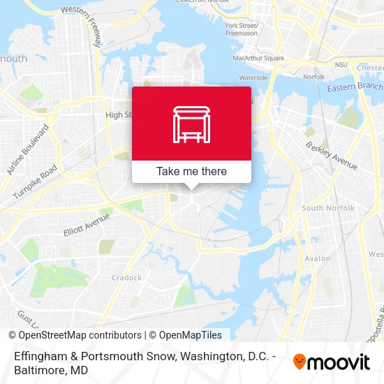 Effingham & Portsmouth Snow map