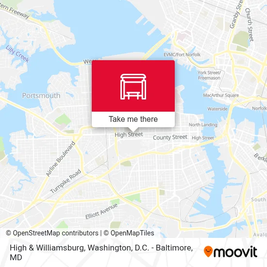 High & Williamsburg map