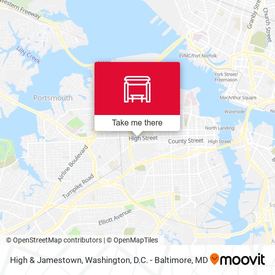 High & Jamestown map