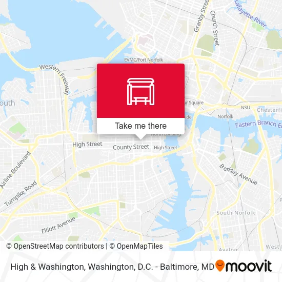 High & Washington map