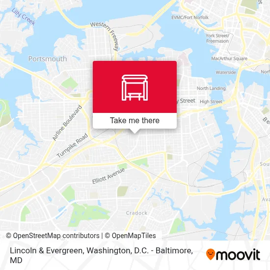 Lincoln & Evergreen map