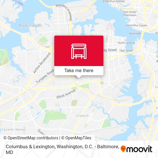 Columbus & Lexington map