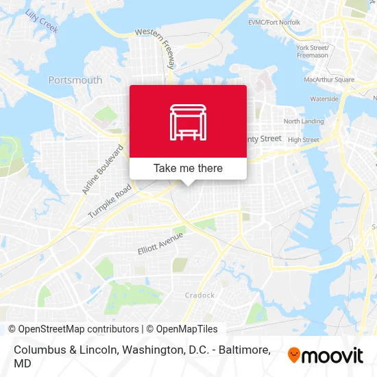 Columbus & Lincoln map