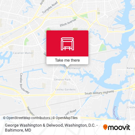 George Washington & Delwood map