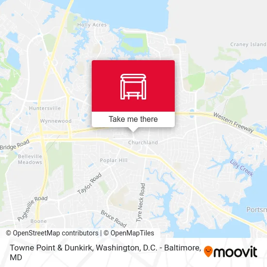 Towne Point & Dunkirk map