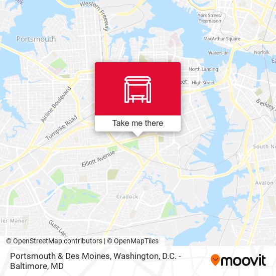 Mapa de Portsmouth & Des Moines