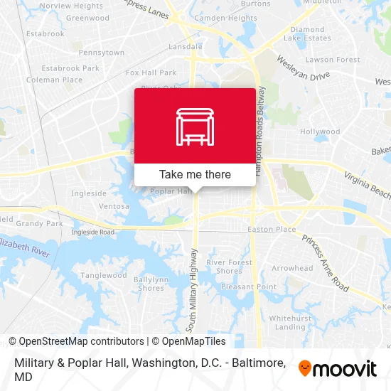 Military & Poplar Hall map