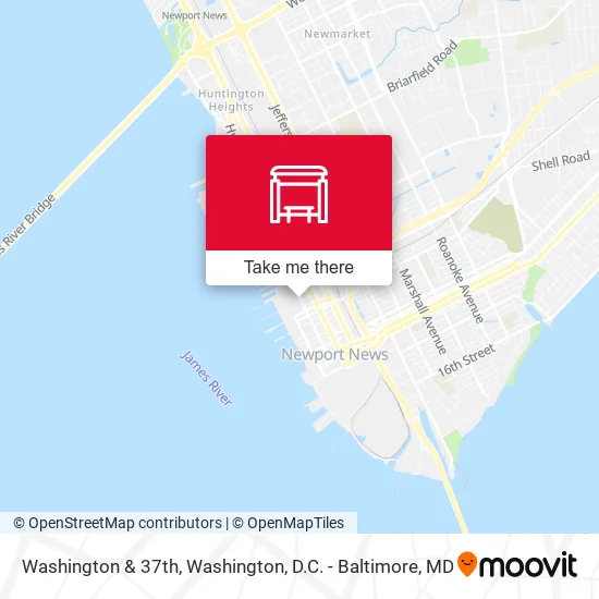 Washington & 37th map