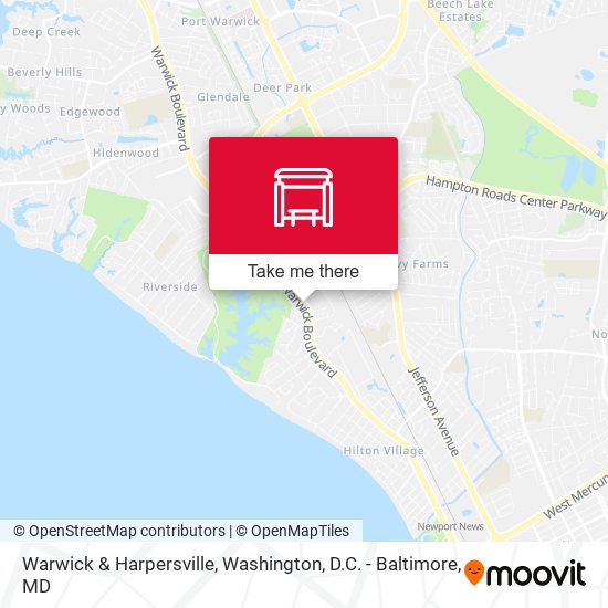 Mapa de Warwick & Harpersville