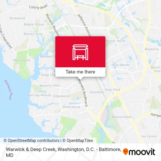 Warwick & Deep Creek map