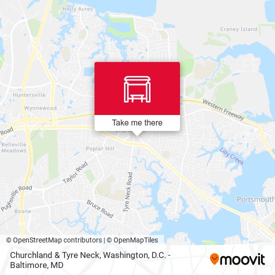 Churchland & Tyre Neck map