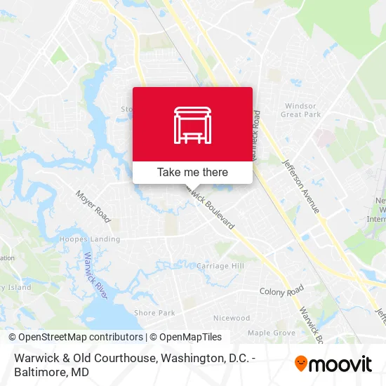 Warwick & Old Courthouse map