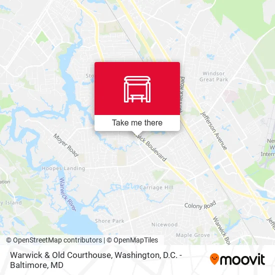 Warwick & Old Courthouse map