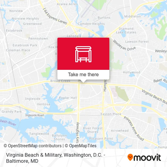 Virginia Beach & Military map