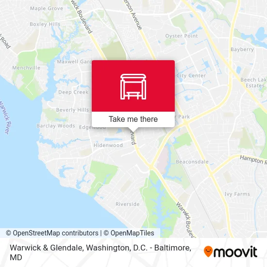 Warwick & Glendale map