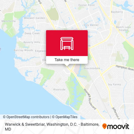 Warwick & Sweetbriar map